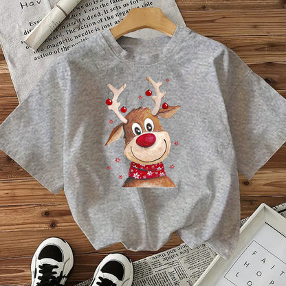 Fashionable Style Short Sleeve Cotton Women's Top American Christmas New Arrival