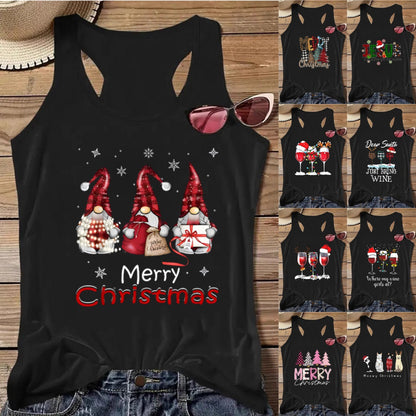 Women's Independence Day Printed Christmas Print Tank Top