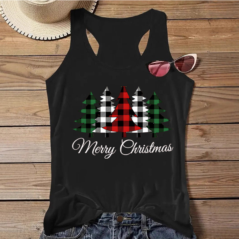 Women's Independence Day Printed Christmas Print Tank Top