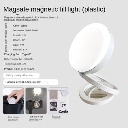 New YSH-126 LED Magnetic Phone Fill Light Photography Lamp Desktop Video Conference Live Pocket Light Mirror