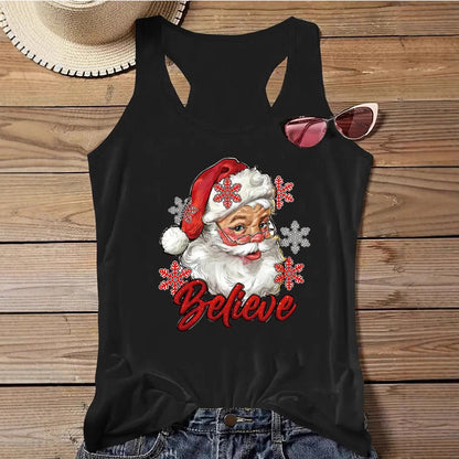 Women's Independence Day Printed Christmas Print Tank Top