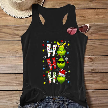 Women's Independence Day Printed Christmas Print Tank Top
